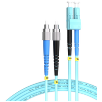 1m (3ft) Fiber Patch Cable2 Fibers LC UPC Duplex to FC UPC Duplex Multimode OM3 Riser OFNR2.0mm Tight-Buffered Aqua