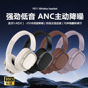 หูฟังไร้สาย Px11 บลูทูธ 5.4 ระบบตัดเสียงรบกวน ANC แบบครอบหู เสียงคุณภาพสูง Hi-Fi พร้อมการชาร์จแบบ Type-C - Product Image 2