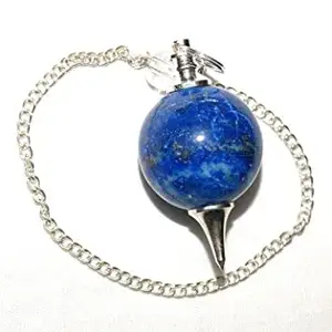 Péndulo de bola redonda de lapislázuli de alta calidad, Péndulo de cristal viene con piedra curativa, Péndulo de bolas redondas de piedra de Chakra para la venta