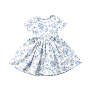 Vestido de Verano para Niña GSD3568, Personalizado, Color Rosa, con Estampado de Osos, Flores y Lazos, Manga Corta, Hasta la Rodilla, Transpirable, Venta al por Mayor - Product Image 2