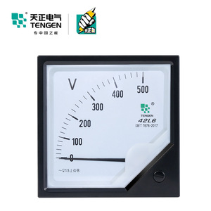 Voltmètre Tengen 42L6 120x120mm Analogique Tension AC Monophasé Classe 1.5 - Product Image 1
