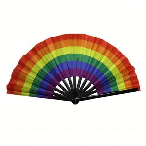 Abanicos Plegables de Bambú Negro de 13 Pulgadas (33 cm), Abanico Grande para Fiestas y Baile con Logotipo Personalizado Impreso - Product Image 6