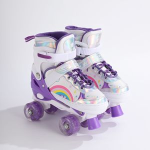 Patins à roulettes <span class=keywords><strong>quad</strong></span> pour filles et garçons Ruidongle, avec cadre confortable et résistant aux chocs, système de roulement lisse, style lumineux coloré - Product Image 6