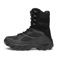 Bottes hautes décontractées pour hommes à lacets, chaudes, avec doublure en mesh, pour l'hiver, à bout rond, fabriquées en Chine, taille 45/46