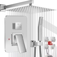 Système de douche encastré Weihao Chrome, ensemble de robinetterie de douche à poignée unique, mitigeur mural pour salle de bain