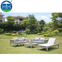 Mobilier modulaire jardin extérieur ensemble de canapés en aluminium osier patio de luxe PE rotin canapés pour jardin extérieur
