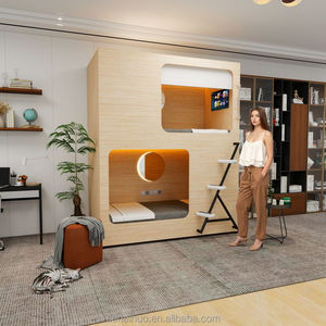 Cama Capsula Moderna de Madera Sólida Ecológica de 2 Puertas para Hostales y Hoteles, Entrega Rápida - Product Image 2