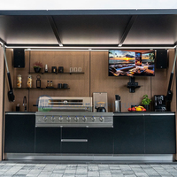 Cuisine extérieure sur mesure de 3 m, armoire en acier inoxydable 304, grill modulaire, évier, rangement