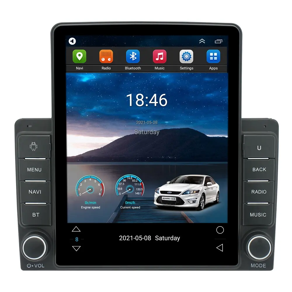 Universal 2 Din Unidade de Cabeça Tela Sensível Ao Toque de 9.5 Polegadas Android 10.0 Rádio Do Carro Vertical Estéreo de Navegação GPS Rádio Do Carro DVD jogador