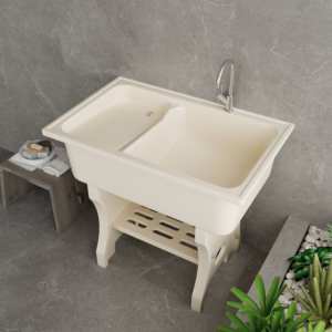 Fregadero <span class=keywords><strong>de</strong></span> Lavandería Cuadrado <span class=keywords><strong>de</strong></span> Cuarzo <span class=keywords><strong>de</strong></span> Diseño Moderno, Ideal para Cocina Exterior, Baño y Lavado <span class=keywords><strong>de</strong></span> <span class=keywords><strong>Ropa</strong></span> <span class=keywords><strong>de</strong></span> Bebé - Product Image 3