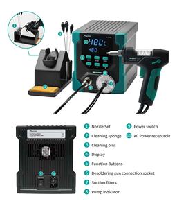 Pistolet d'<span class=keywords><strong>aspiration</strong></span> électrique numérique LCD ESD Pro'sKit SS-331N pour dessoudage BGA, aspirateur électrique SS-331, station de soudage - Product Image 5