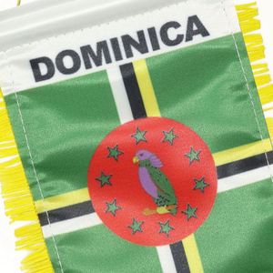Custom Logo DOMINICA Pennant <b>Flag</b> with Digital Printing for Car Rearview Mirror and Home Decoration for Education - Product Image 2