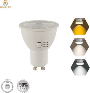 Ampoules LED GU10 5W 500LM 3CCT 3000K 4000K 6000K <span class=keywords><strong>Ampoule</strong></span> LED MR16 Spot 6 pièces <span class=keywords><strong>pour</strong></span> éclairage encastré, <span class=keywords><strong>hotte</strong></span> <span class=keywords><strong>de</strong></span> <span class=keywords><strong>cuisine</strong></span> - Product Image 1