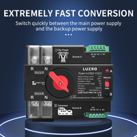 LUZRO 4P 63A 125A 220V 230V 50/60Hz Type MCB Double Alimentation Commutateur de Transfert Automatique ATS 2 Entrées 2 Sorties Série Veilleuse