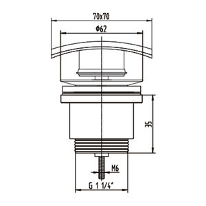 De alta calidad de drenaje de accesorios de tubería de drenaje de agua enchufe con cubierta cuadrada <span class=keywords><strong>Clic</strong></span> <span class=keywords><strong>Clac</strong></span> de la cuenca de drenaje latón empujar Pop residuos - Product Image 2