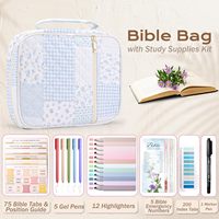 Housse de protection pour Bible unisexe, étanche, kit de fournitures d'étude et de journalisation, étui de transport pour livres, cadeaux chrétiens pour maman, femme, amies