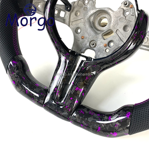 Para BMW F30 F10 E90 E60 E46 M2 M3 M4 M5 M6 X5 Volante de fibra de carbono forjado estilo Raacing personalizado con LED de vibración - Product Image 3