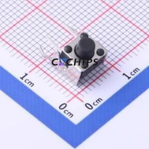 TC-6615-6-260G Tactile Switch Bent Lead Through Hole-4P,6x6mm Switch Single Pole Single Throw Round Button 2.6N Right Angle - Product Image 1
