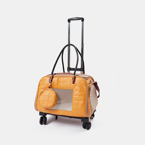 Tas Pengangkut Hewan Peliharaan dengan Roda untuk Anjing Kucing, Tas Perjalanan Luar Ruangan, Ransel Kulit dengan Kantong Camilan, Tas Troli Hewan Peliharaan, Tas Pengangkut Anjing - Product Image 1