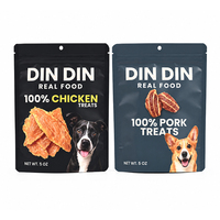 Sachets Doypack personnalisés refermables à finition mate pour emballage alimentaire, aliments pour animaux, friandises pour animaux, avec trou rond