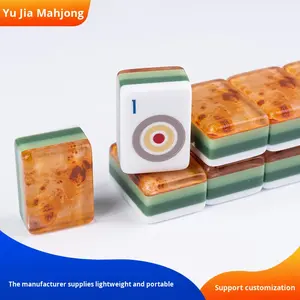 <span class=keywords><strong>Mahjong</strong></span> américain en acrylique imprimé imitation bois, personnalisable, pour jeu manuel à domicile, vente en gros par le fabricant, en stock - Product Image 2