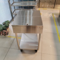 Chariot de cuisine professionnel en acier inoxydable avec roulettes, table à condiments pour restaurant commercial, chariot de service