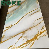 Panneau mural en marbre pour fond de télévision ROKE, plaque de marbre UV, panneau PVC UV, marbre décoratif pour mur