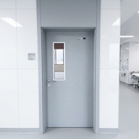 Porte de salle blanche médicale industrielle automatique moderne AORUISI, bien étanche, finition intérieure en acier inoxydable