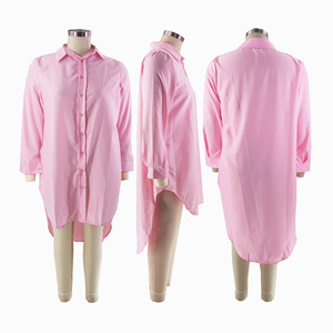 Nouveautés 2024 : Robes longues amples à simple boutonnage pour femmes grandes tailles, chemisiers et <span class=keywords><strong>blouses</strong></span> pour femmes - Product Image 2