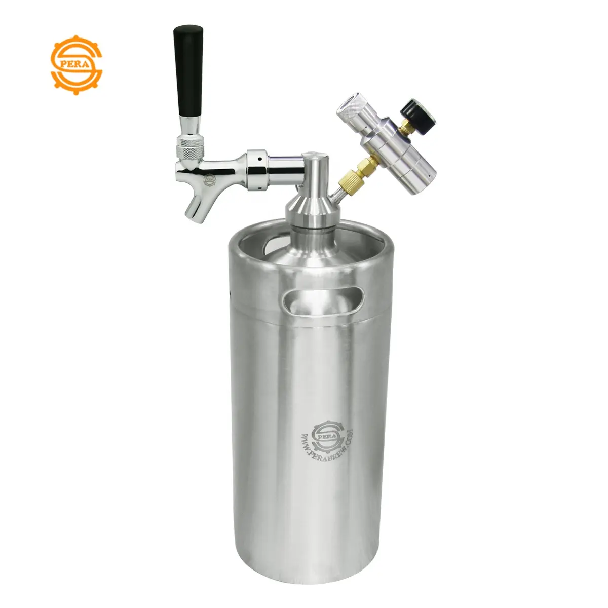 PERA Dispenser Bir, Stainless Steel 3,6l Bir Keg Mini