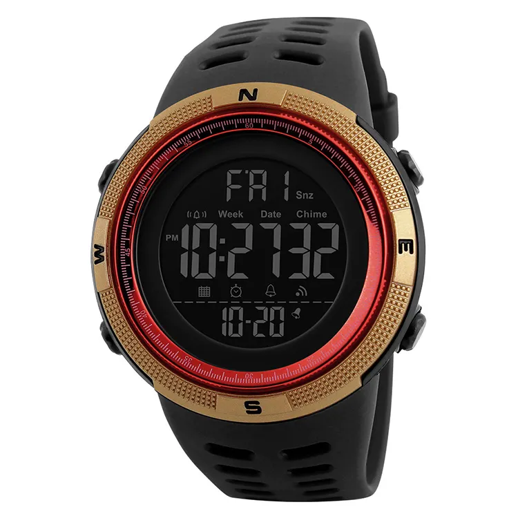 SKMEI 1251 Men Digital Wristwatch Hot Sale Fashion LED Digital Display Silicone Band Male Sport Watches