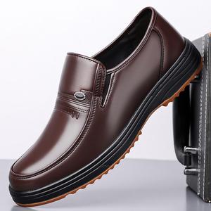 Mocassins en cuir pour hommes, bout rond, à enfiler, semelle extérieure en caoutchouc antidérapante, semelle intermédiaire en EVA, chaussures décontractées d'été pour affaires - Product Image 2