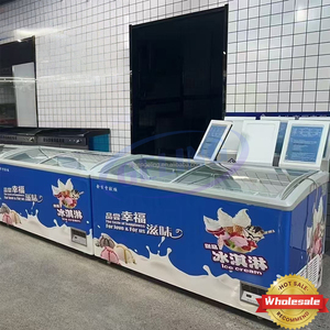 Congelador <span class=keywords><strong>Horizontal</strong></span> de Doble Puerta con Vidrio Curvo para Supermercado, Almacenamiento de Helados, Refrigerador Personalizable de Fábrica - Product Image 5