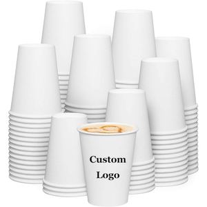 Vaso de Papel Kraft Biodegradable Personalizable con Logotipo, Simple o Doble, de 12oz/9oz, con Pared Ondulada, Desechable, con Impresión en Dorado - Product Image 1