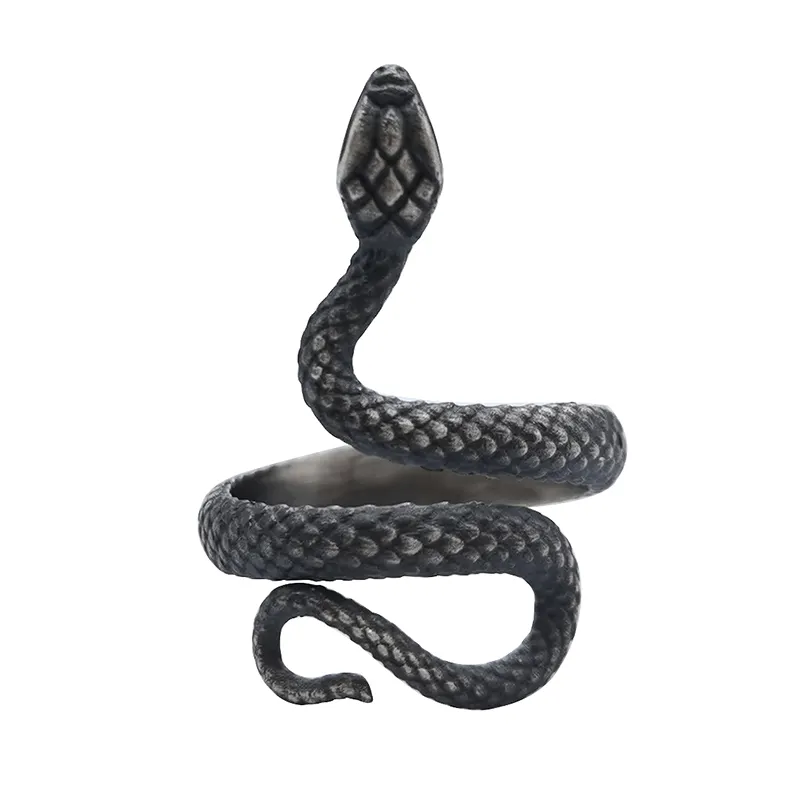 Reale 100% S925 Sterling Silver retro Rock Gotico del serpente delle donne di commercio all'ingrosso Dei Monili Dell'anello