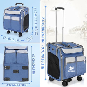 Transportín 3 en 1 para Perros y Mascotas con Ruedas, Impermeable, Plegable, Mochila <span class=keywords><strong>de</strong></span> Poliéster, Carrito, Diseño <span class=keywords><strong>de</strong></span> Malla Transpirable - Product Image 3