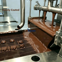 Biscuit chocolade-coatingmachine met roerfunctie, automatische temperatuurregeling, voor chocoladeverwerking