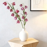 Fleurs artificielles de Fritillaria en latex de haute qualité, toucher réaliste, 64 cm de long, pour décorations de mariage