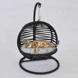In corda intrecciata per la casa del gatto in Rattan tessuto nido per animali in Rattan con Design elevato sedia altalene per gatti da esterno impermeabile cesto appeso per animali domestici - Product Image 6