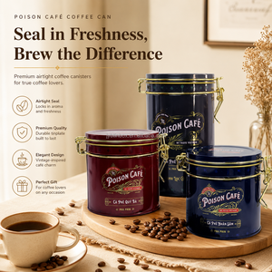 JYB - Envase <span class=keywords><strong>de</strong></span> Metal Personalizado <span class=keywords><strong>de</strong></span> Lujo con Doble Botón Hermético, Apto para Alimentos, Redondo, para Café/Dulces/Té - Product Image 1