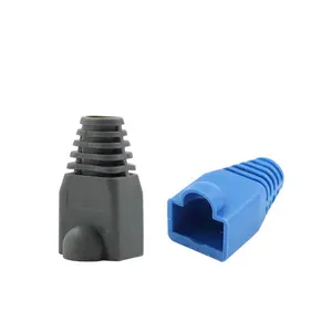 Botas de goma de colores RJ45 para Cat5e, Cat6, red 8P8C, modular, cubierta de conector RJ45, cable de plástico suave