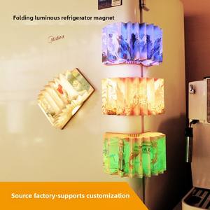 미니 접이식 발광 우드 북 라이트, 강력 자석 흡착, 창의적 냉장고 자석 디자인, 추석 프로모션 기업 선물 - Product Image 5
