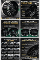 Jantes en alliage d'aluminium forgé Mforged de 26 à 30 pouces, 6x139.7/100 mm, nouvelles jantes profondes pour camionnettes F150, Chevy Silverado, pour 1500