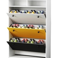 Meuble de rangement en bois noir moderne pour chaussures de salon, étagère à chaussures, armoire à chaussures