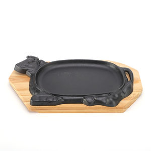 Plato <span class=keywords><strong>de</strong></span> carne <span class=keywords><strong>de</strong></span> hierro fundido <span class=keywords><strong>de</strong></span> alta calidad con plato pequeño <span class=keywords><strong>de</strong></span> madera <span class=keywords><strong>para</strong></span> sartenes Premium <span class=keywords><strong>de</strong></span> hospitalidad - Product Image 2