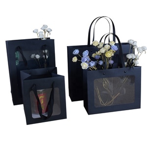 Personalized Design Luxury Black Matte Shopping Paper Bags with Your own Logo Kraft Garment Shopping Gift Paper Bag