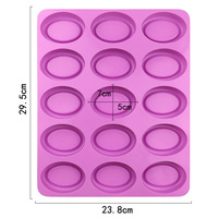 Neue Ideen 15-fach ovale DIY Silikonformen für handgemachte Seife, Kuchen und Grasgelee – lebensmittelecht