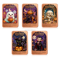 Barre de cuivre pur .999 de 5 oz, design artistique « Pumpkin King », souvenir de collection pour Halloween, destinée aux grossistes, aux magasins de cadeaux et aux détaillants de produits pour fêtes