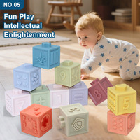 Ensemble de blocs de construction numériques en caoutchouc souple personnalisés de 12 pièces, jeu d'empilage Montessori