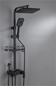 Thông Minh Hiển Thị Kỹ Thuật Số Tĩnh Nhiệt Vòi Hoa Sen Vòi Set Duy Nhất Xử Lý Màu Đen Brass Phòng Tắm Hệ Thống Mềm Bao Gồm Vòi Hoa Sen Đánh Bóng - Product Image 3